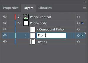 The <Compound Path> object at the top of the Phone Body layer also needs to be in the Front sublayer and the Back sublayer.