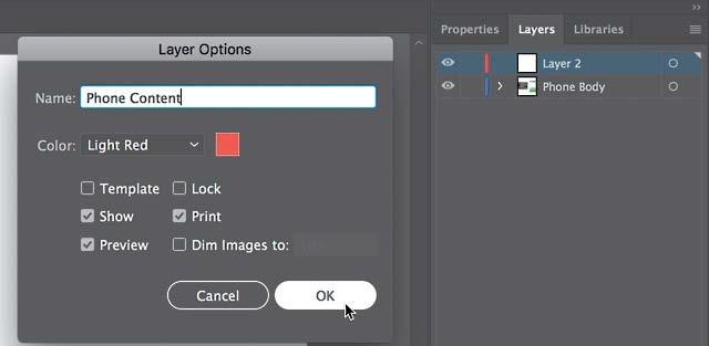 Note: The Layer Options dialog box has a lot of the options you ve already worked with, including naming layers, Preview or Outline mode, locking layers, and showing and hiding layers.