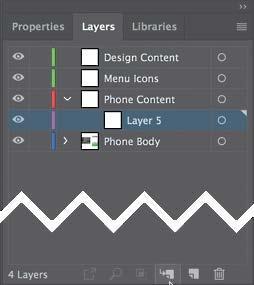 1 Click the layer named Phone Content to select it and then click the Create New Sublayer button ( ) at the bottom of the Layers panel.