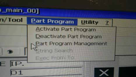 7.2. Click the Part Program, then Part Program Management 7.3. Next click your USB stick from the list on the LEFT 7.4.