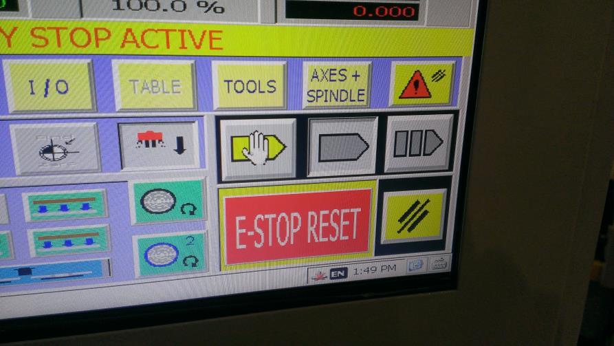 3.1.Release the RED E-stop button on the control panel (above and to the