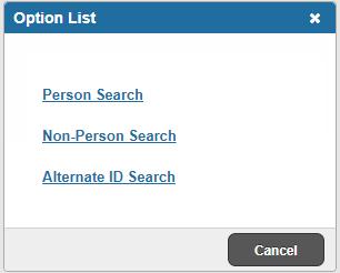To initiate a search, click the ellipses button ( ) that appears to the right of a drop-down box in the key block.