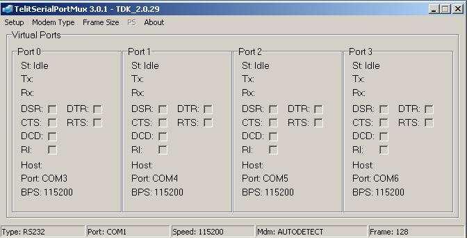 6. TELIT SERIAL PORT MUX TOOL Telit has developed a tool called Telit Serial Port MUX showed in schematic manner on Error! Reference source not found. and Fig.