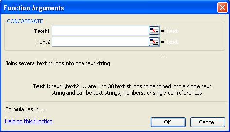 Click within the Text1 section of the dialog box and