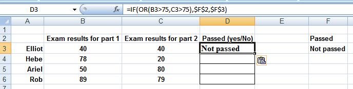 Excel 2007 Advanced - Page 41 Using logical functions: OR Open a workbook called Function OR.