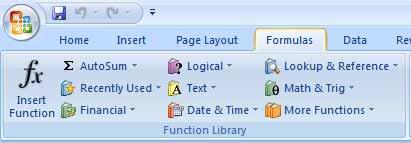 Excel 2007 Advanced - Page 5 Functions Excel 2007 Functions Open a new blank workbook.