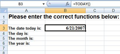 To have Excel automatically insert the current date into a cell, select the cell and enter the following into the cell: