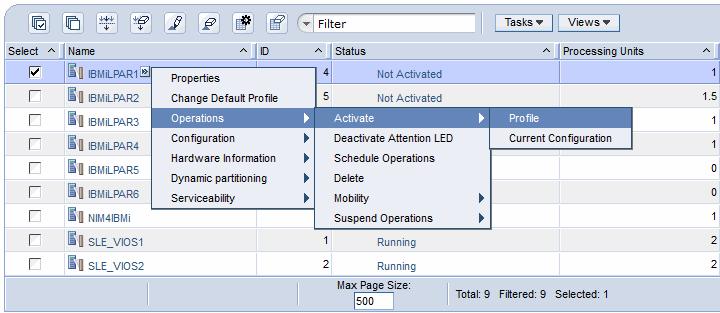 Figure 4-12 Activation of IBM i LPAR After installation starts, we are prompted to select a LoadSource
