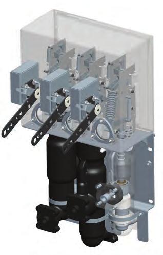 Trident -ST Three Phase Switchgear p Trident-ST with individual, single phase operating handles.