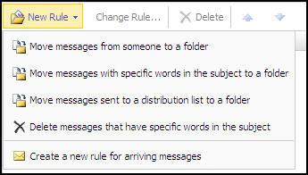 Rules You have the ability to manage your mail by using Rules to automatically filter your incoming messages. After you create the Rules, they will be effective in both OWA and Outlook client.