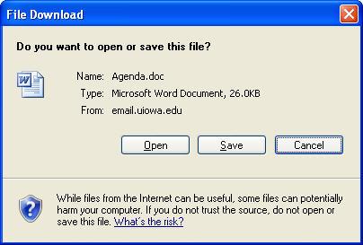 To view the saved file, navigate to the appropriate directory and double click on the file name.