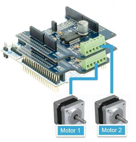 Getting started UM1848 Plug the X-NUCLEO-IHM01A1, for first motor, onto the STM32 Nucleo by using the Arduino UNO R3 connectors Plug the X-NUCLEO-IHM01A1 for the second motor onto the one for the