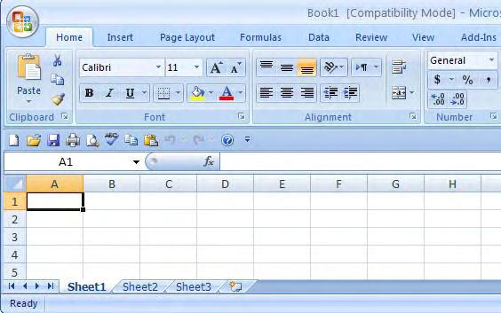Spreadsheet Features When you select a single cell, it becomes active with a heavy dark border around it.