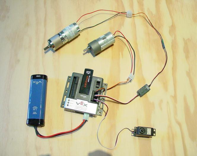 Example Hookup DC Motors Motor Screw Terminal Cortex Controller Battery