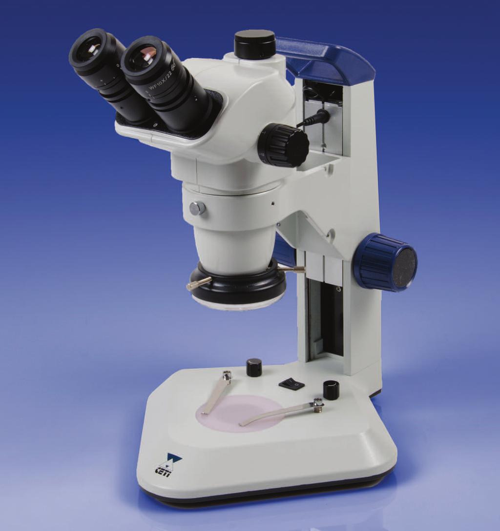 Steddy Trinocular The Steddy Stereoscopic Zoom Microscope features dual LED illumination, a single, sturdy column focusing unit and a choice of base shapes.