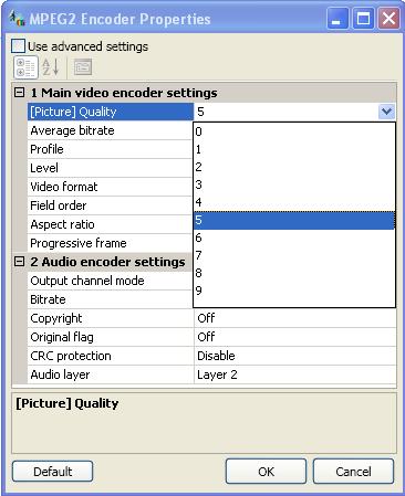Switch to configuration mode: click the Configure graph button (2). 5. Double-click on the Encoder: MPEG2 node (3). 6.
