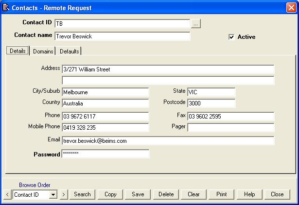 Contact Remote Request In this exercise, you will create a Contact record for yourself to be used in the last exercise. 1. In the Main Menu, open Information Setup then Contact Remote Request. 2.