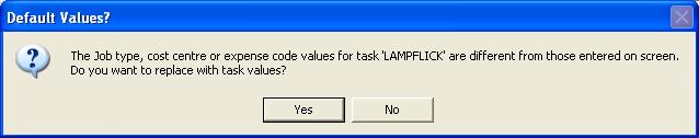following message. 6. Click Yes to append the task information. 7.