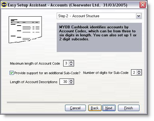Your first day Creating a cashbook by copying an existing file 1 C H A P T E R Step 2 Account structure There are three ways you can structure your accounts, depending on the combination of account