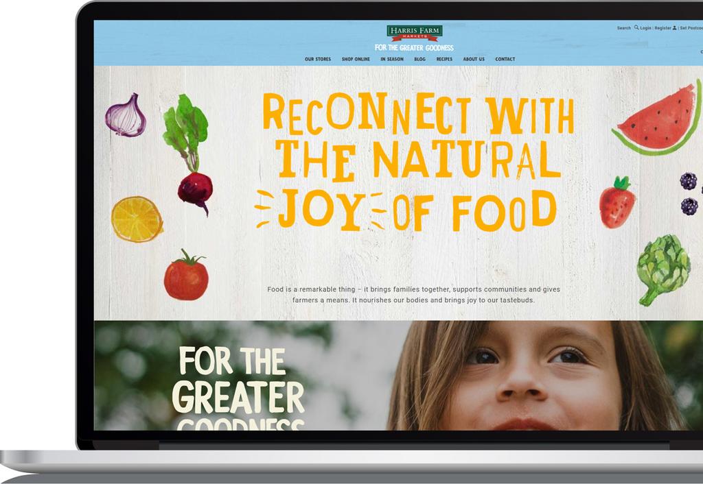 provide credibility. Harris Farm Markets is hyper-visual and rich in content.