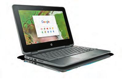 The flexible 360 hinge, optional touchscreen, and optional dual camera system support blended learning methods, encouraging students to type, touch, write, capture, and draw confidently in a variety