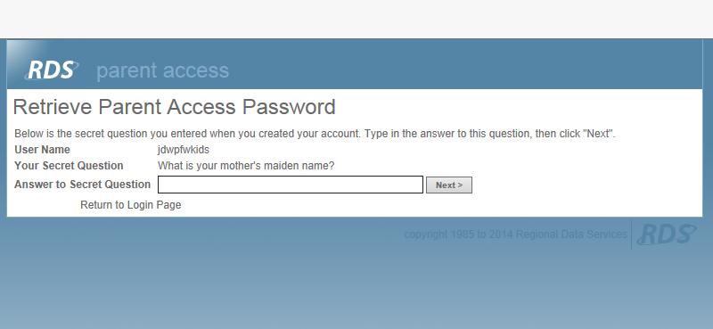 The system will ask you for your username.