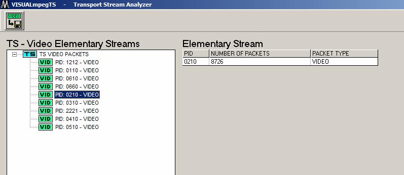 6. Transport-Stream Analyser VISUALmpeg PRO is able to open a Transport Stream and perform an elementary analysis on it.