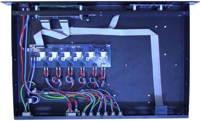 Dimensions: 19 inch rack Mount (483x366x43mm) Description by Number: 1# Power supply plug in OUT1-OUT6 For pins N,L is power supplly connect ( in this case 220/110 AC ) this circuit is without FUSE.