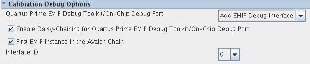 9. Intel Cyclone 10 GX EMIF IP Debugging Toolkit/On-Chip Debug Port option. Repeat this process for subsequent EMIF IP cores in the same column.