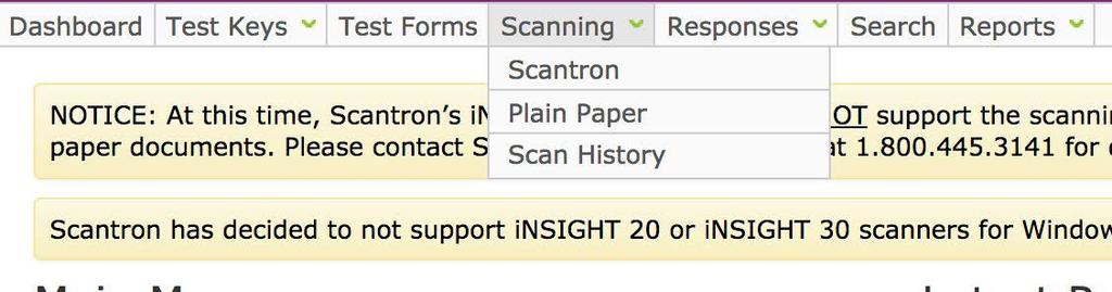 Scan > > WAIT- Scanning will begin (Scanner may need to warm up) Uploading Test Forms > > Once scanning is completed, open TEKScore in DMAC and choose Plain Paper