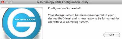Changing the RAID mode of G-RAID mini will require you to re-initialize the disk with the Disk Utility