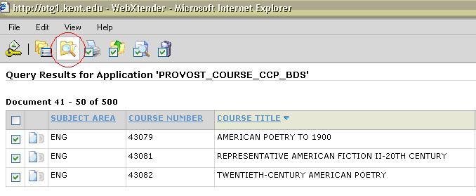 Using ApplicationXtender to View Archived Proposals August 2011 Page 8 of 12 Starting a New