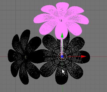 Press the RKEY (Rotation) and rotate the duplicate flower as