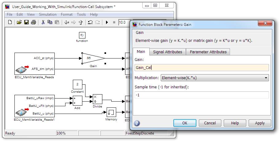 a little different depending whether MATLAB variables or Simulink parameters are used.