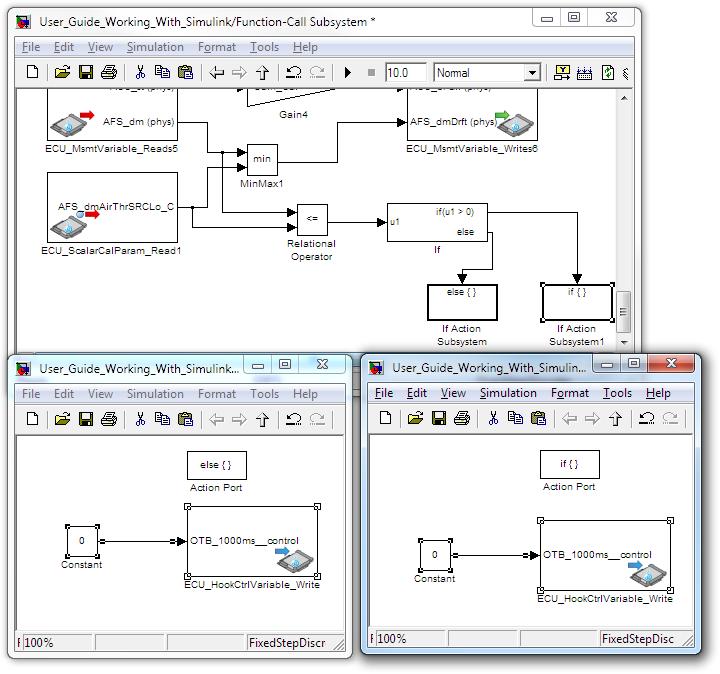 Figure 126 shows an example of this, where a Simulink if block is used to check a condition before enabling or disabling the control-variable.