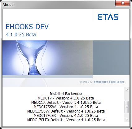 2.4.1 Installed Versions of EHOOKS pacakges Details of the installed versions of EHOOKS packages can be found from the EHOOKS-DEV Help menu About EHOOKS-DEV launches the About dialog in which all of