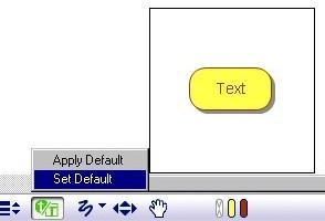 2) Click on the Defaults button Figure 24 Formatting toolbar Default button 3) Select Set Default All new symbols,