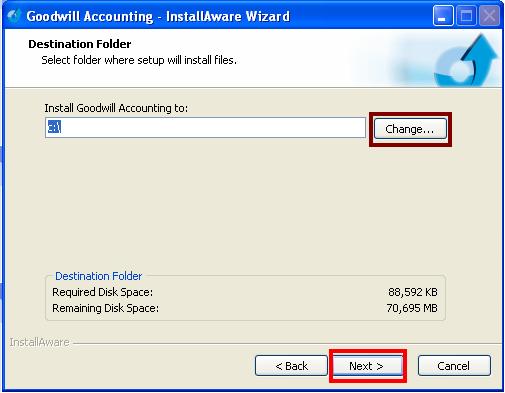 STEP 4: Destination Folder: By default the software recognizes a drive and installs the software into that Drive Path. You can change the Drive if required.