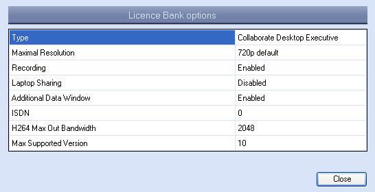 displays the Bank Capacity showing the number of unused licenses remaining in the Bank Dongle.