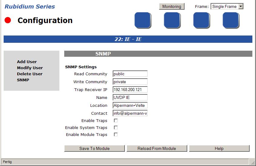 Functinal Descriptin and Specificatins SNMP Agent Page 12 1.7 Set-Up 1.7.1 Web Interface The cmplete set-up can be made via the web interface f yur Ethernet mdule.