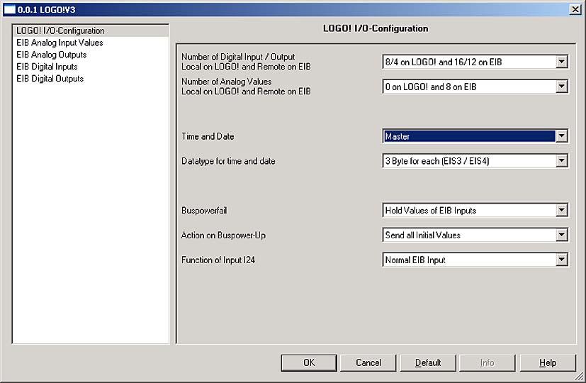 Functions 7.4 EIB communication 7.4.2 EIB parameterization 7.4.2.1 LOGO! configuration The dialog screen shown below is used to change LOGO! configuration settings. Figure 7-7 LOGO!
