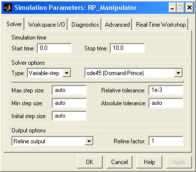 be specified for customized use. Figure 5 shows the simulation parameter window.