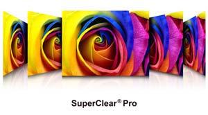 SuperClear Pro Technology for Richer Colors, Better Color Gradients, and Sharper Images SuperClear Pro technology provides True 8-bit color performance that displays 16.