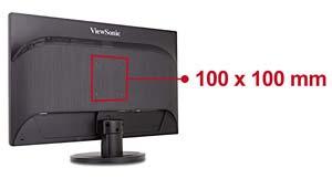 VESA-Mountable The ViewSonic VA2855Smh features a 100 x 100mm VESA-mountable design that allows you to mount the display on a monitor stand or on a wall, depending on your specific needs.