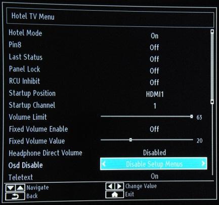 [OSD Disable] Feature to hide menu items when the Remote Control Menu key is pressed.