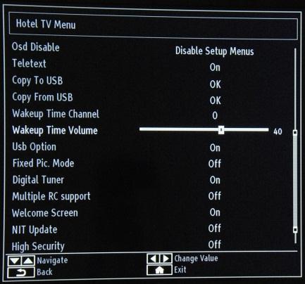 Select OK to copy settings from a USB device [Wakeup Time Channel] Feature to set the channel