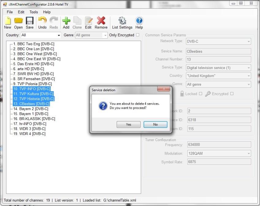 Image 2-3 Edit Edit enables editing of the currently selected channel info. When correct values are entered user can save with pressing Enter key or pressing Save button.