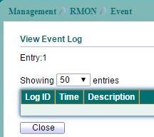 Figure 14-24 RMON Event page Click Add button to create a new RMON Event entry.