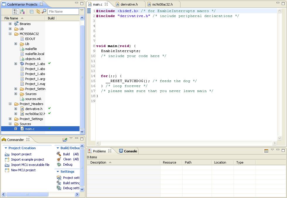 Chapter 2 IDE Figure 2-44. CodeWarrior Eclipse IDE - Full Screen Mode 3. Press Esc, or Ctrl+Alt+Z to exit the full screen mode. The CodeWarrior Eclipse IDE switches back to the normal screen mode.