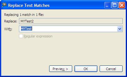 Replace Text Matches Dialog Box 5. Click the Preview button.
